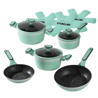 STONELINE Kochgeschirr-Set 11-teilig 18/20/24 Mint | mit Deckeln