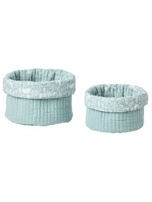 2er-Set Aufbewahrungskörbe WALDSPAZIERGANG wendbar Wickelkorb Babyzimmer