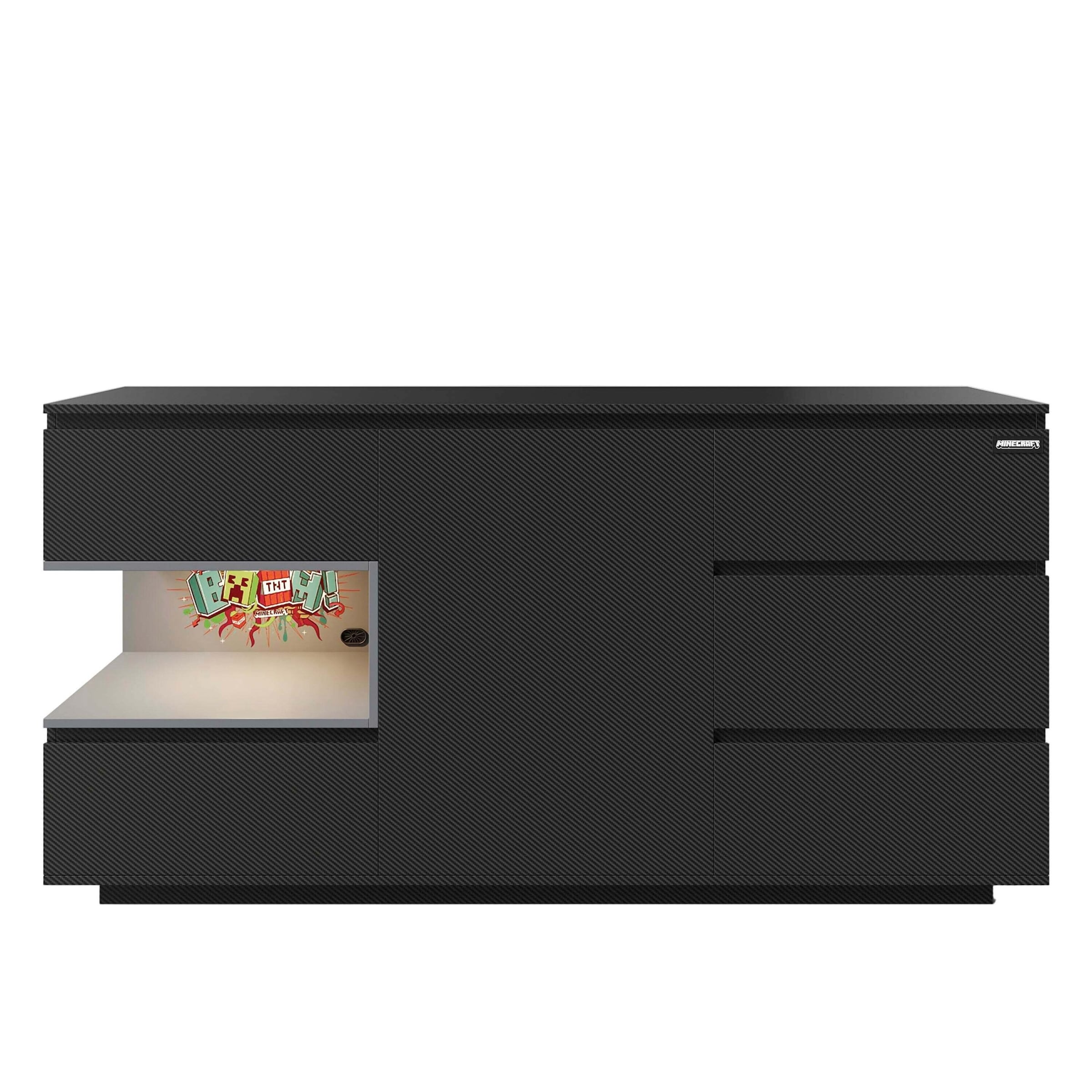Roba Sideboard mit 5 Schubladen und 1 Tür, offene Ablage für Konsole,_3 PS_ Minecraft