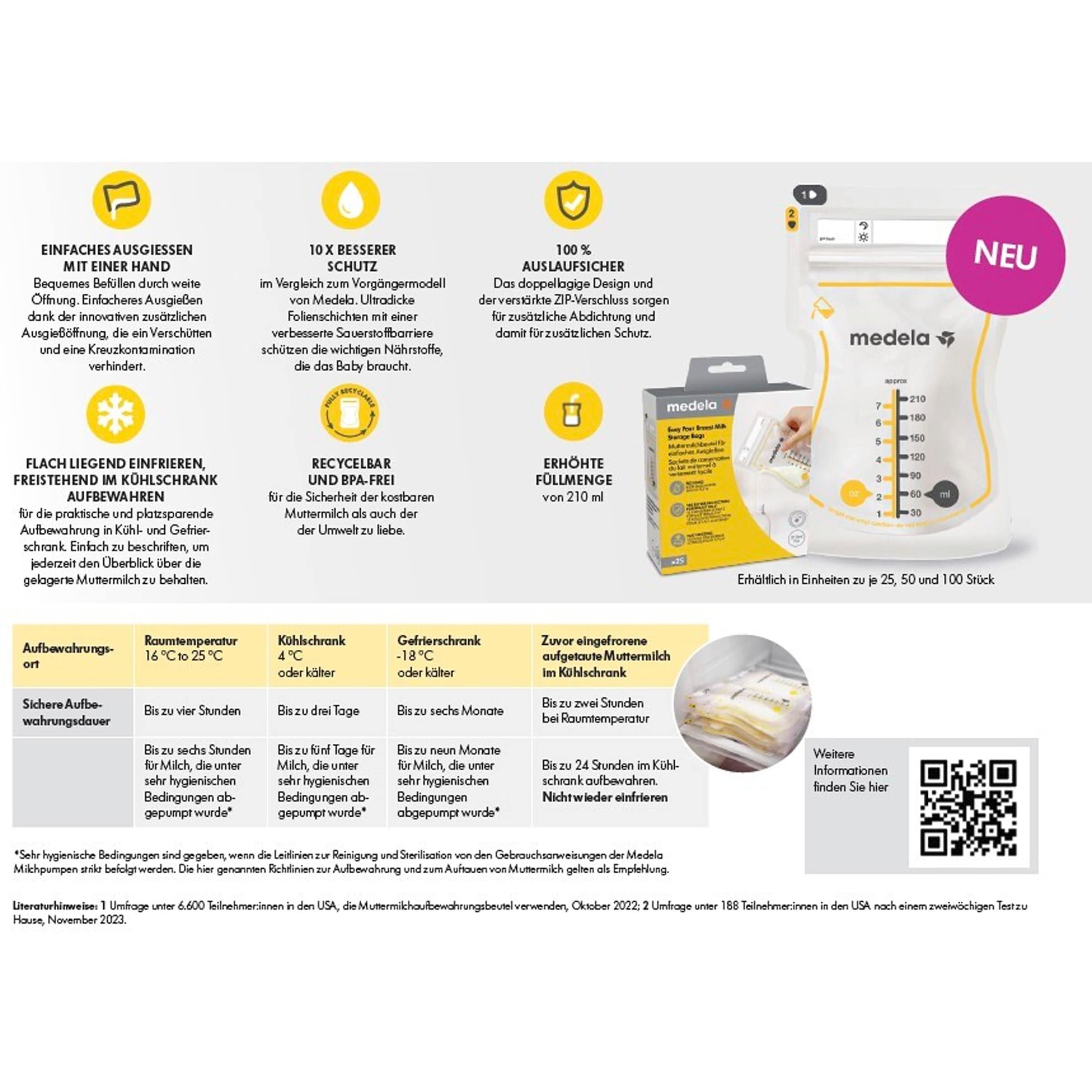 100er-Pack Muttermilchbeutel