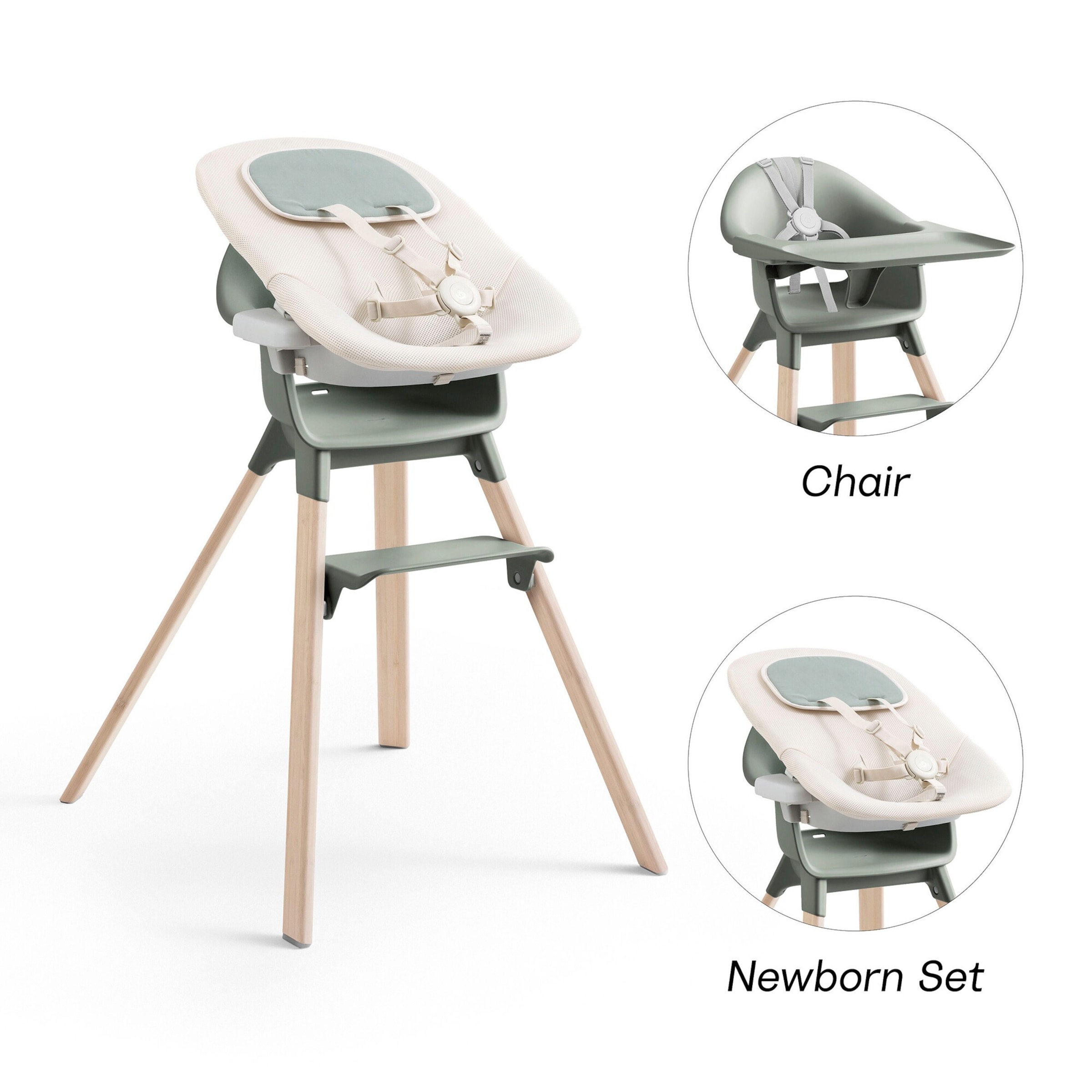 Stokke® Clikk™ Bundle Hochstuhl Bambus inkl. Newbornset