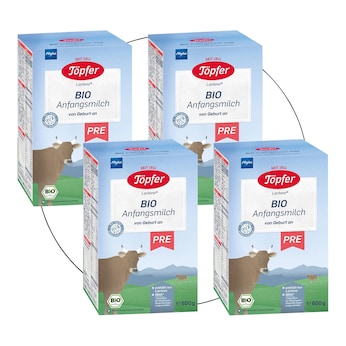 Bundle 4er Pack Bio Anfangsmilch Pre 600g