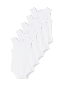 5er-Pack Baby Trägerbodys, Interlock-Jersey BASIC