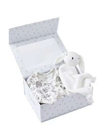 Geschenk-Set für Neugeborene: Strampler & Schmusetuch mit Recycling-Polyester
