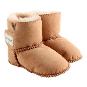 Lammfellschuhe mit Klettverschluss
