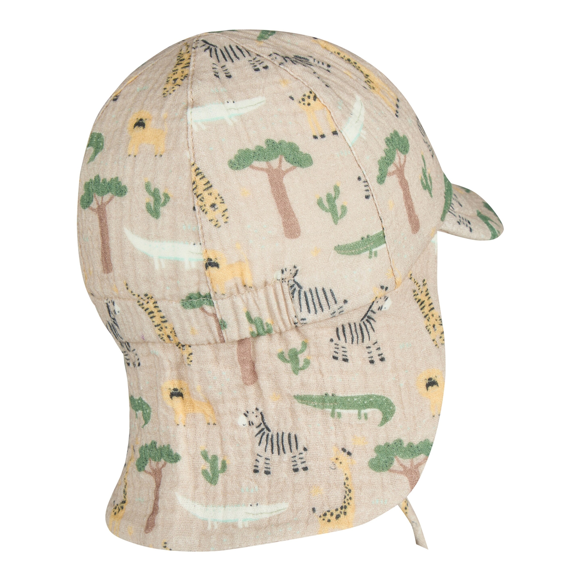 Musselin-Schirmmütze mit Nackenschutz Safari