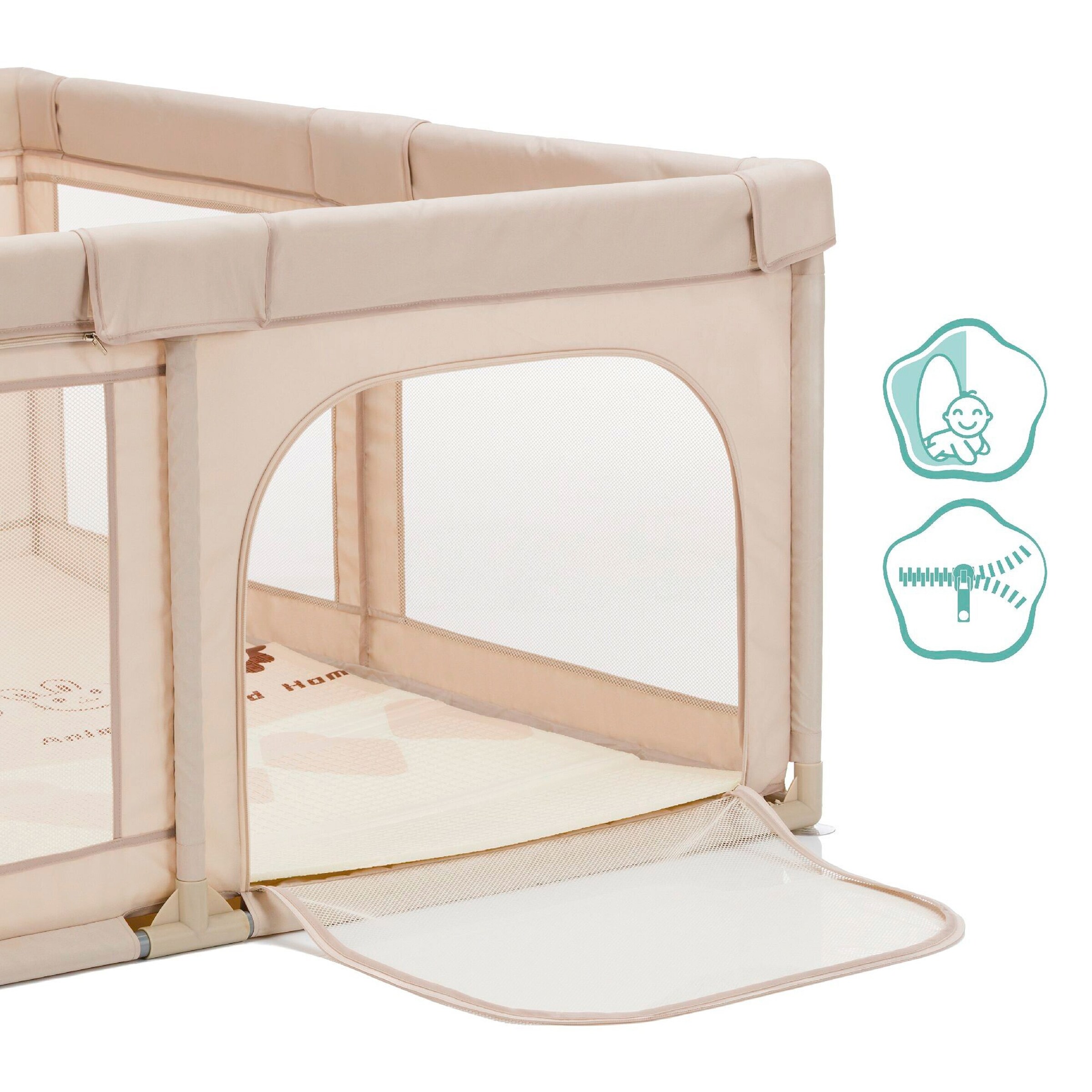 Thumbnail - Fillikid Laufgitter Malta mit Boden 150x150 cm