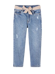 Mädchen Straight-Fit-Jeans mit Stoffgürtel WATERLESS