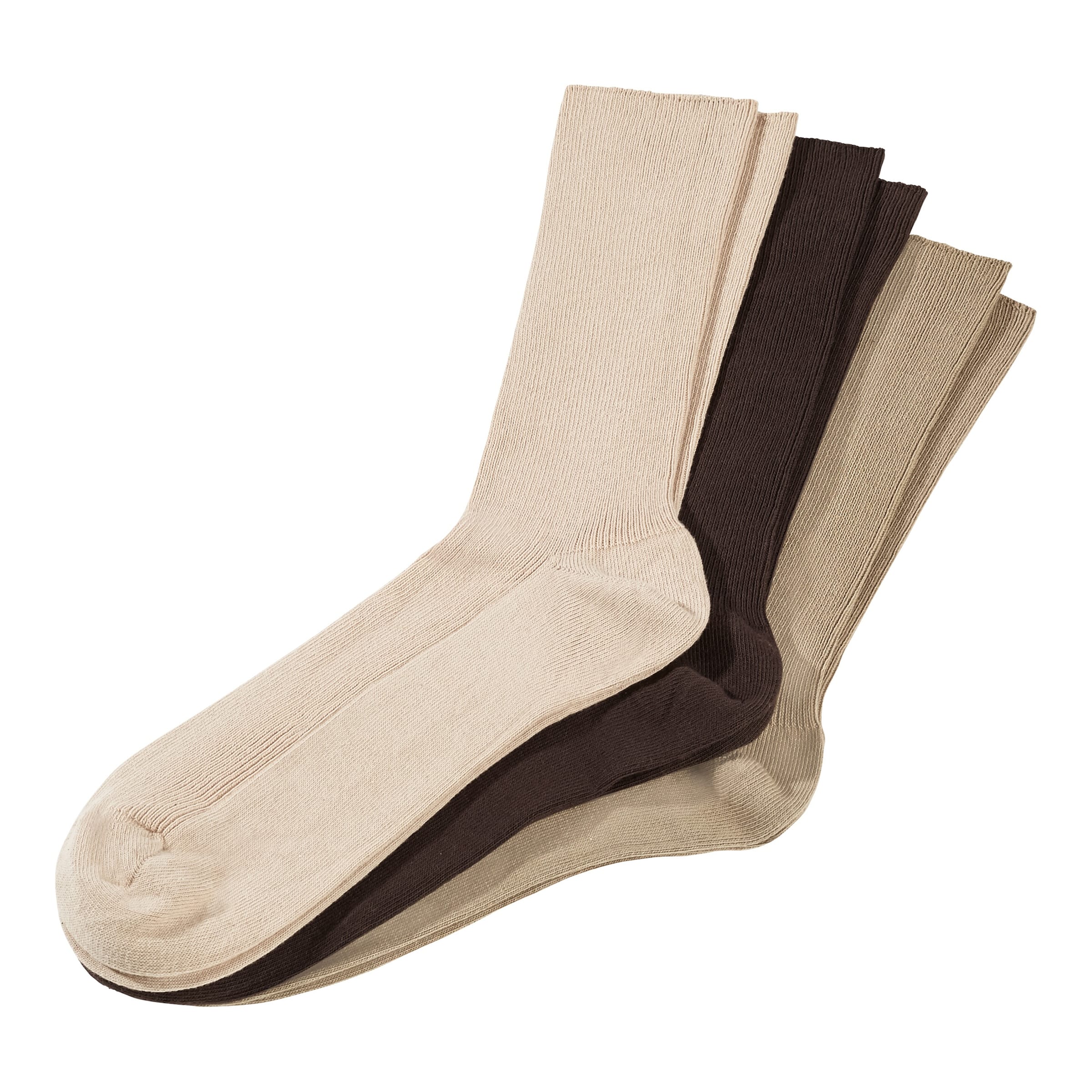 Venensocken, 3 Paar braun beige