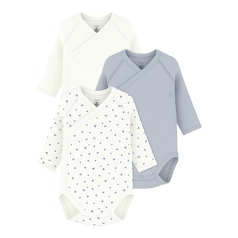 3er-Pack Wickelbodys langarm Herzen