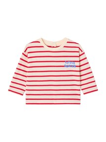Bio-Kollektion: Gestreiftes Baby Shirt mit Druckknöpfen hinten