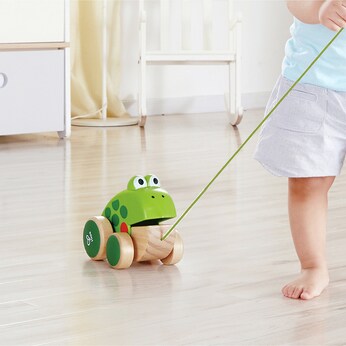 Nachziehspielzeug Frosch Fridolin