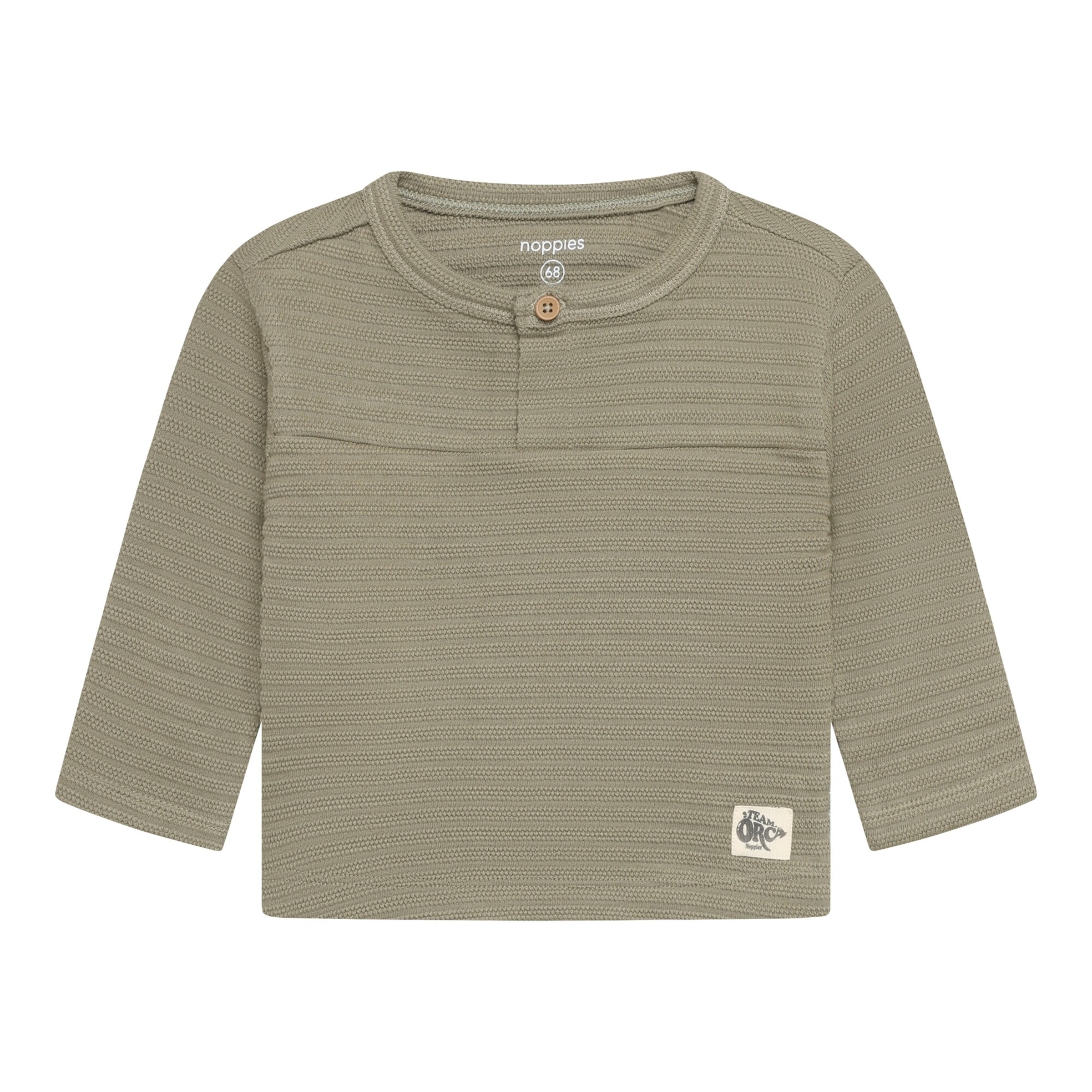 Noppies Herren Shirt Langarm Struktur Khaki Kleinkind Größe 92 - Bild 2