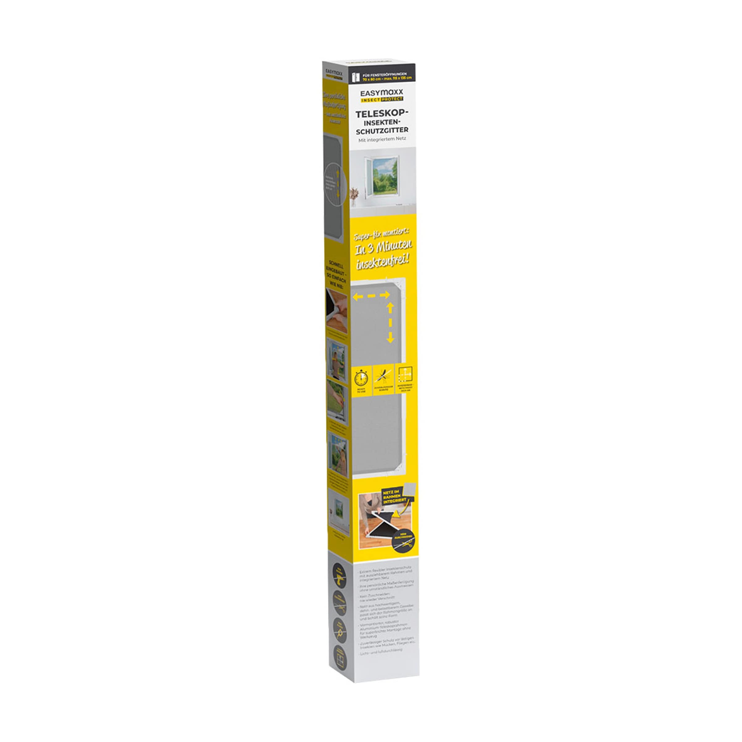 EASYmaxx Teleskop-Insektenschutzgitter "Magic Fit"