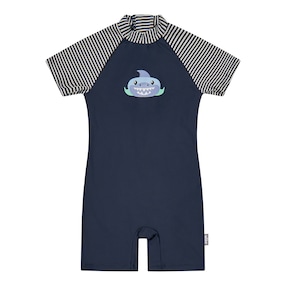 Combinaison de bain courte avec protection anti-UV rayures requin