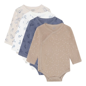 Lot de 4 bodys portefeuille manches longues
