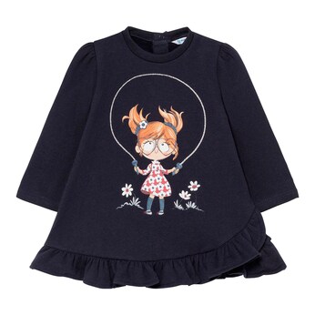 Sweatkleid langarm Rüsche Mädchen