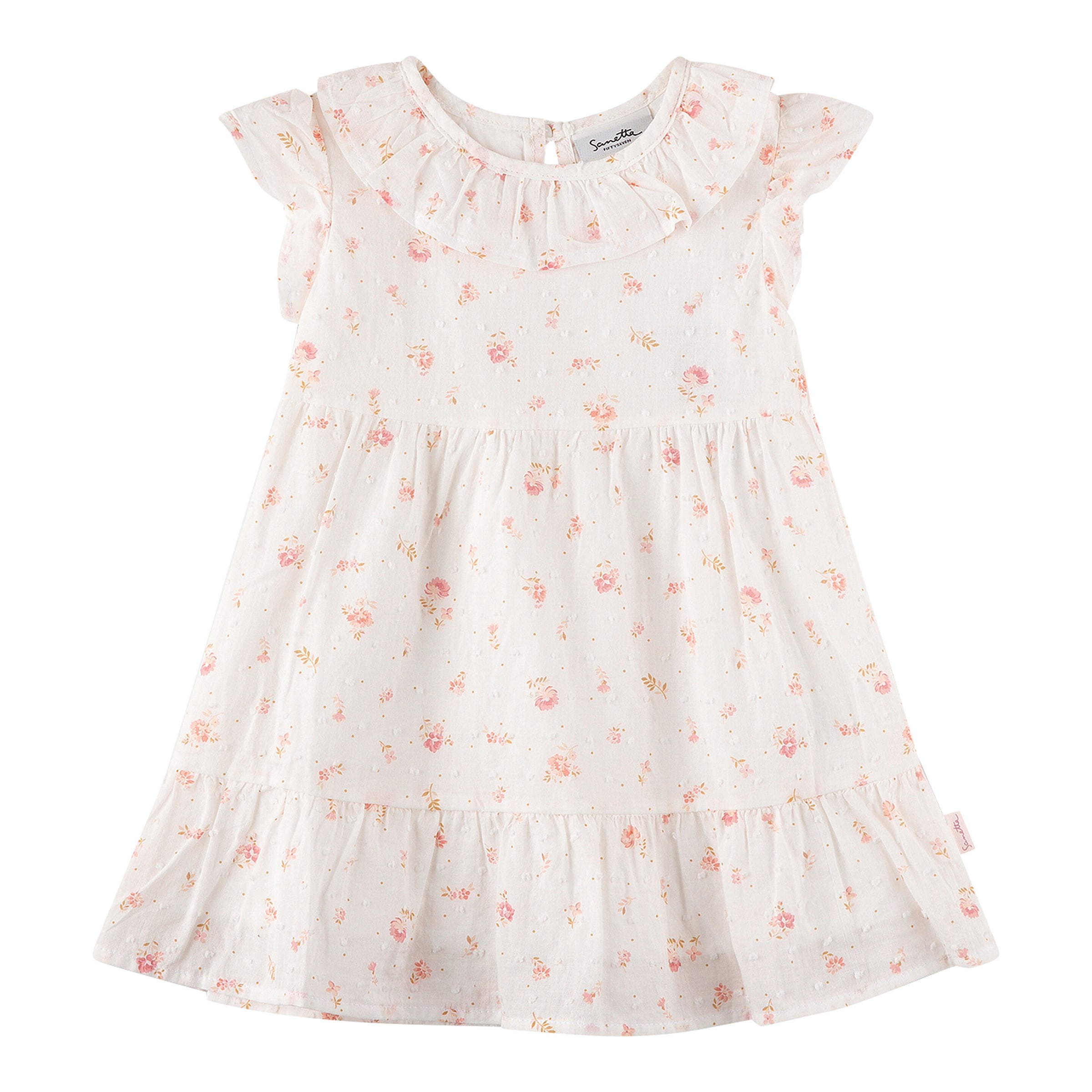Sanetta Fiftyseven Webkleid Flügelarm Rüschenkragen Blumen