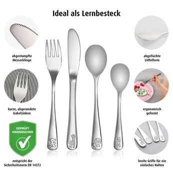 4-tlg. Edelstahl-Besteck-Set