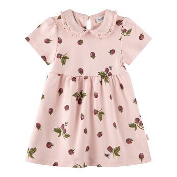 Kleid kurzarm Bubikragen Himbeeren