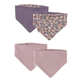Lot de 2 foulards maille piquée gaufrée fleurs