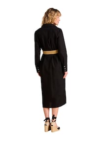 Hemdblusenkleid für Schwangerschaft und Stillzeit aus Leinenmix