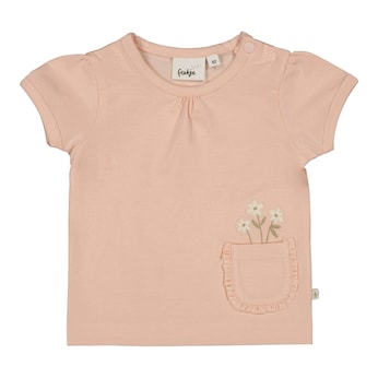 T-shirt avec poche broderie fleurs