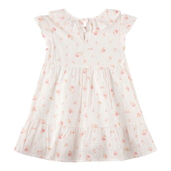 Webkleid Flügelarm Rüschenkragen Blumen