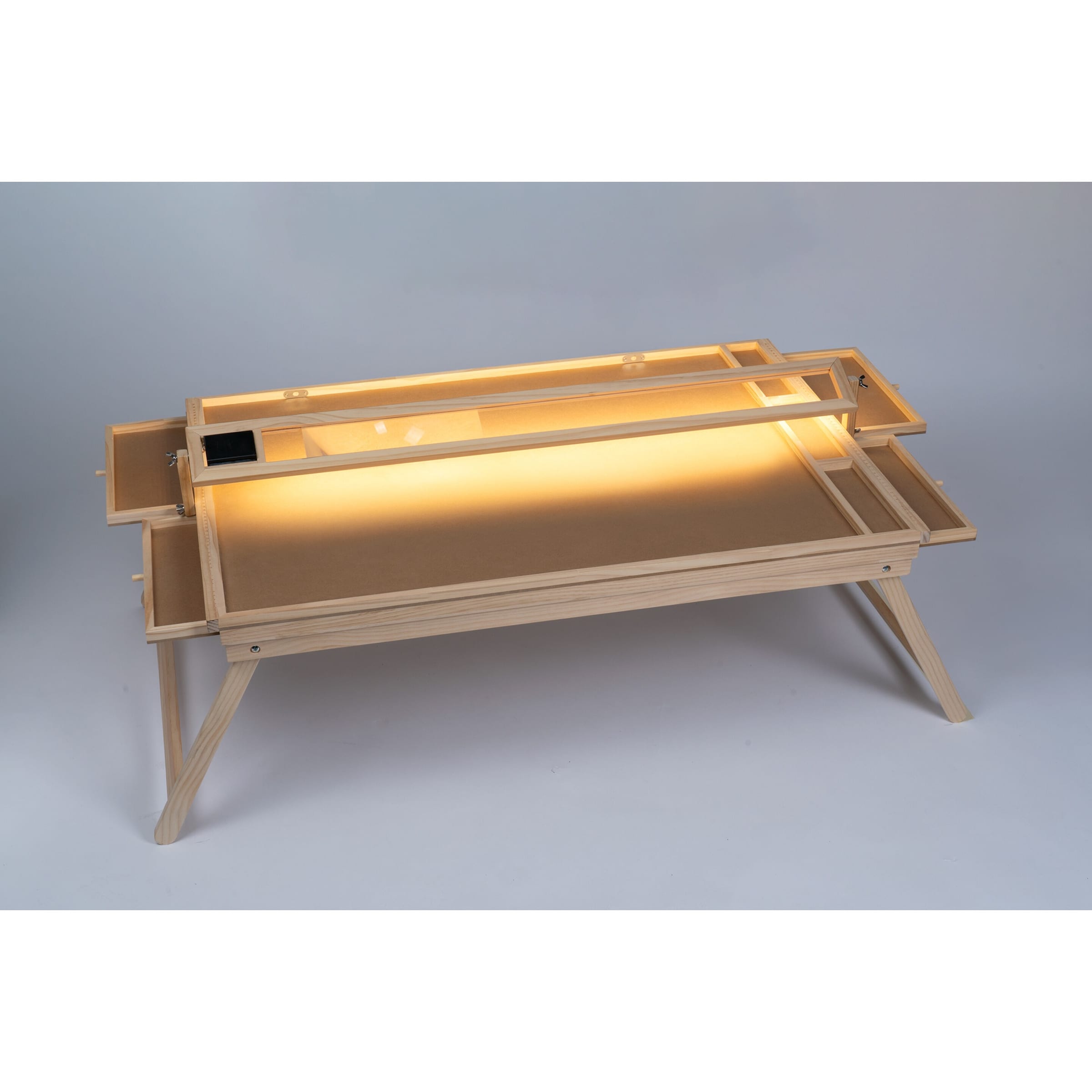 Puzzletisch "Premium" mit LED-Licht, 4 Schubladen, Lupe, Beinen, klappbar