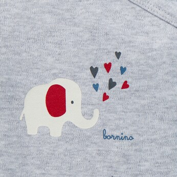 3er-Pack Wickelbodys langarm Elefant Ringel