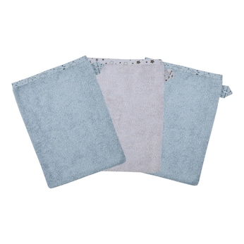 Lot de 3 gants de toilette 15 x 21 cm