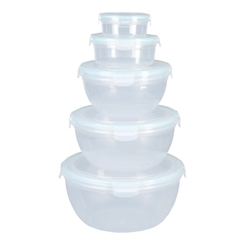 Lot de 5 boîtes à fermeture par clips «Rond»