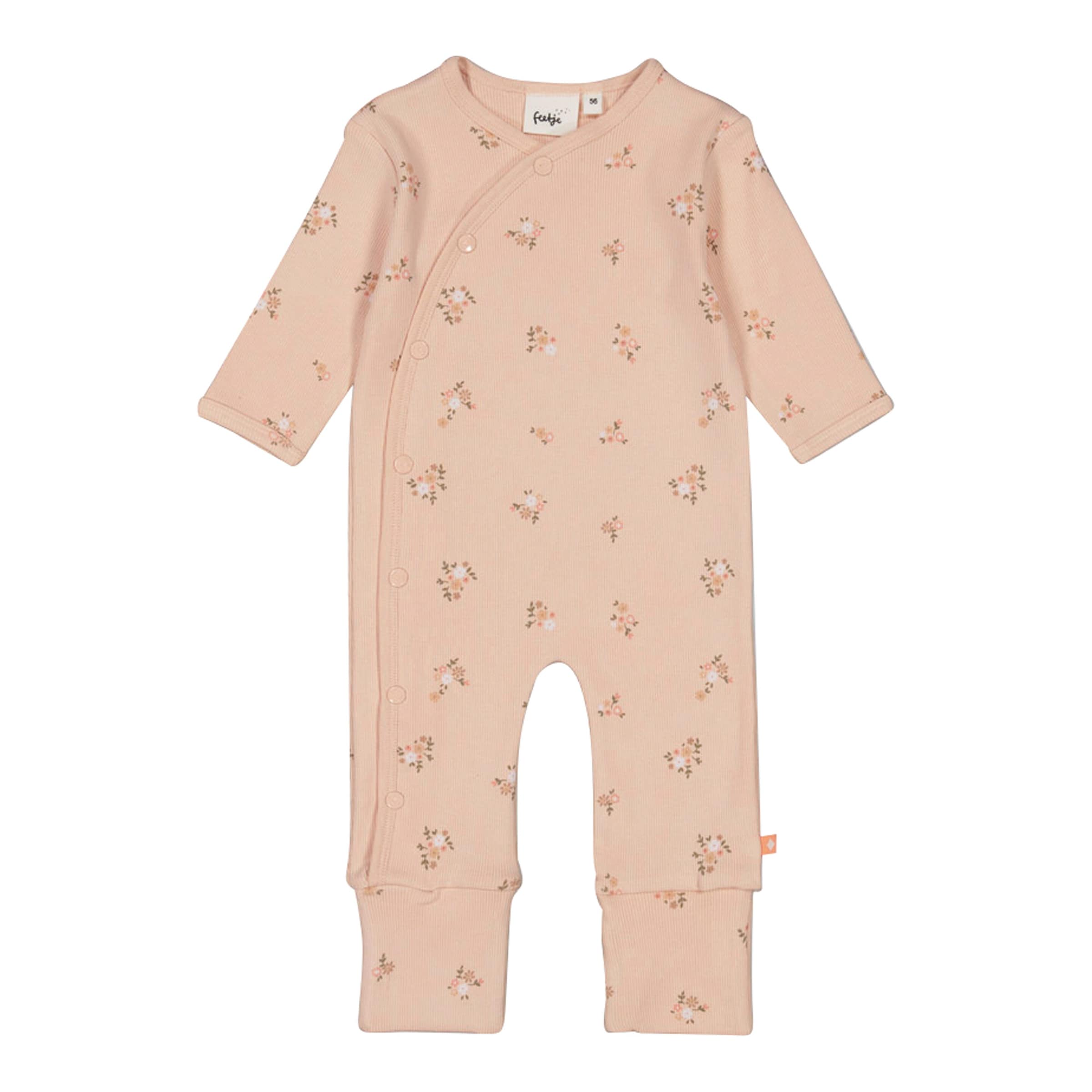 Feetje Overall mit Klappfuß Blumen Rippqualität