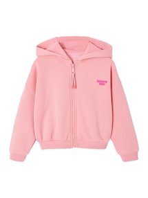 Mädchen Cropped-Kapuzensweatjacke mit Recycling-Material