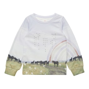 Sweat-shirt chevaux arc-en-ciel