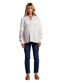 Musselin-Bluse mit Lochspitze für Schwangerschaft und Stillzeit
