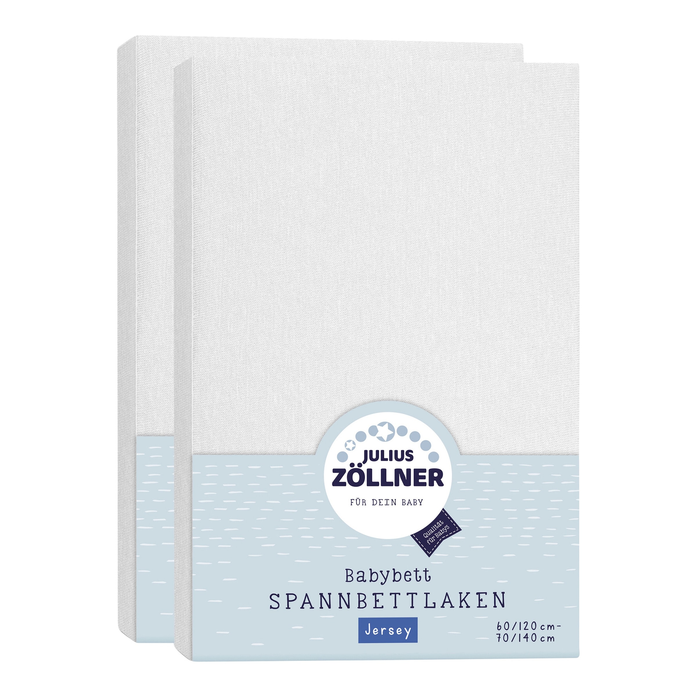 Julius Zöllner 2er-Pack Jersey-Spannbetttücher 70x140 cm