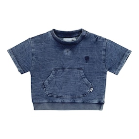 T-Shirt mit Bauchtasche denim