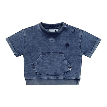 T-shirt avec poche sur le ventre denim
