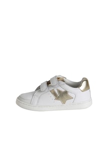 Kinder Ledersneakers mit Stern und Anziehtrick