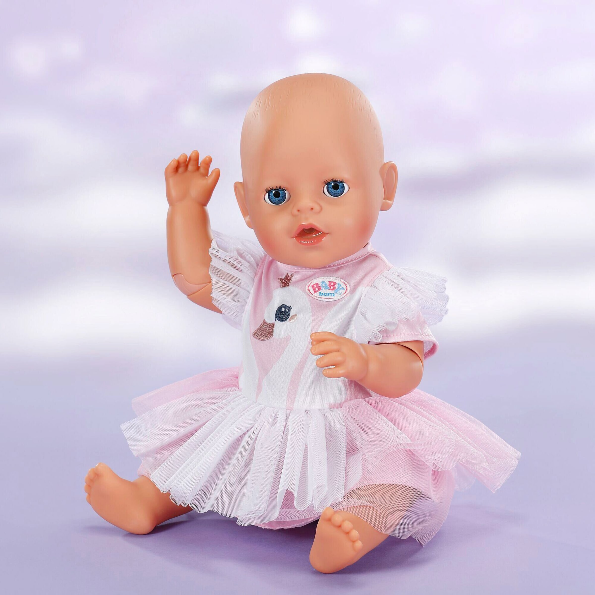 Puppen Outfit Kleid Schwan 43cm