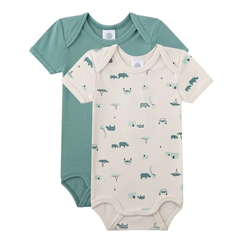 2er-Pack Bodys kurzarm Safari