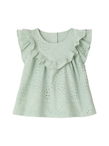 Baby Bluse Mädchen mit Lochstickerei aus Baumwolle