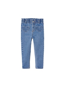 Mädchen Paperbag-Jeans mit Herz-Taschen