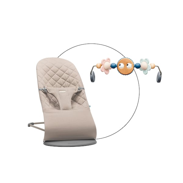 Transat BabyBjörn Bliss - Gris Sable - Évolutif De 3,5kg à 13kg - Housse Réversible