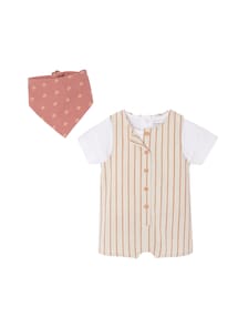 Baby-Set: T-Shirt, Halstuch & Kurzoverall