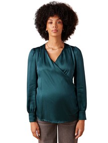 Schimmernde Wickelbluse für Schwangerschaft und Stillzeit