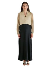 Umstandsbluse aus Tüll und Metallic-Garn