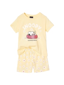 Kinder Sommer-Schlafanzug PEANUTS SNOOPY mit Blumen