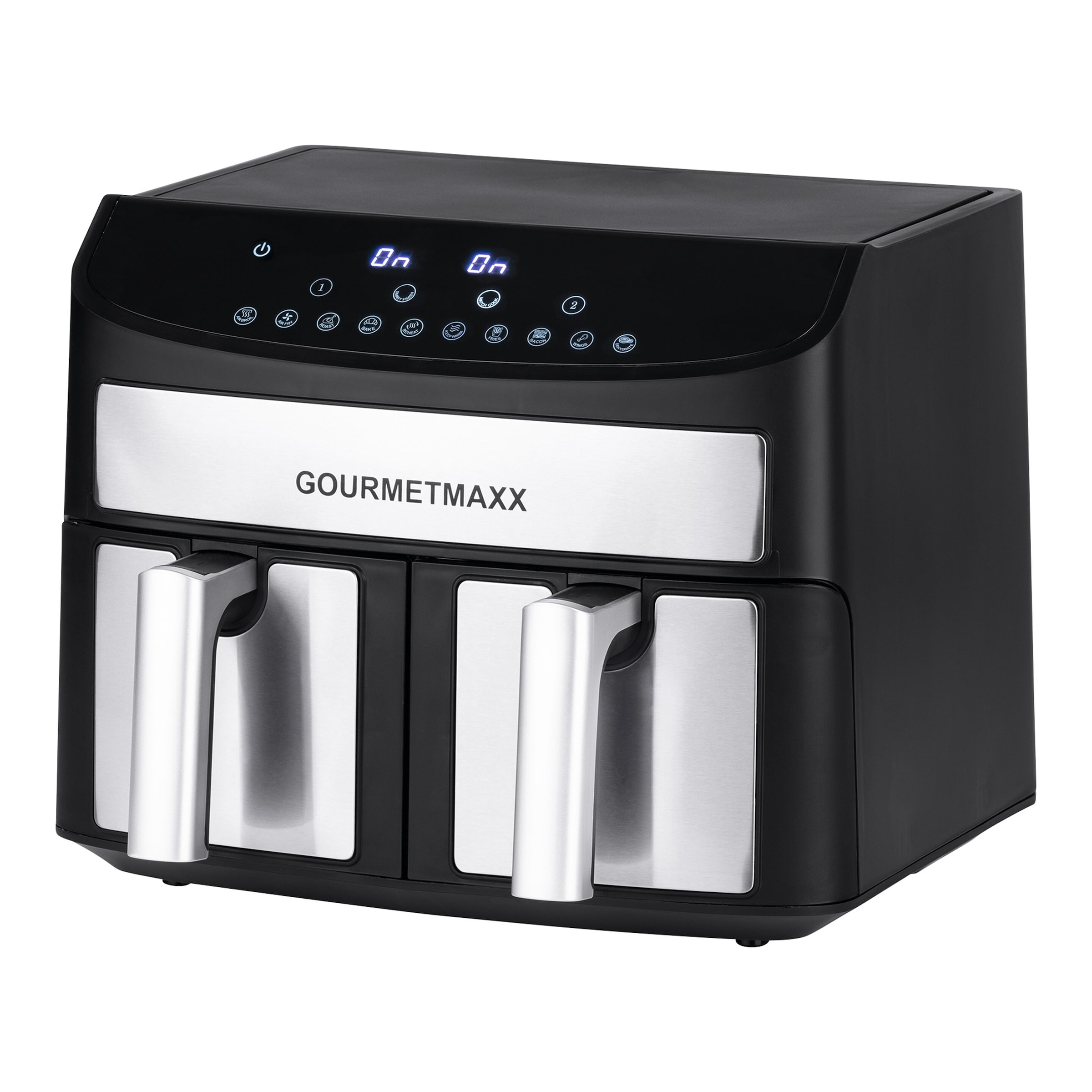 GOURMETmaxx Doppelkammer-Heißluftfritteuse 7l, 2400 W